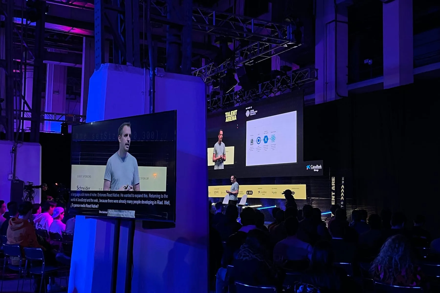 Live captions on an auxiliary screen